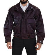 Dolce & Gabbana Purple Nylon Collared Biker Coat Jacket -   -  Dolce & Gabbana.